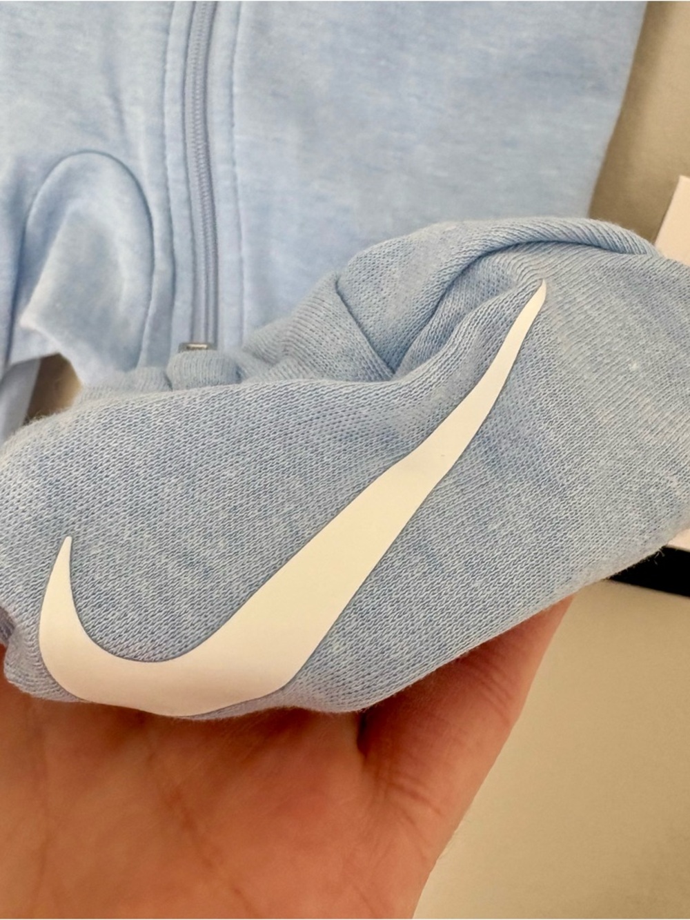 NWT Nike Baby Essential Footed Coverall Cobalt Bliss Heather Zip One Piece: 6M - Picture 5 of 13